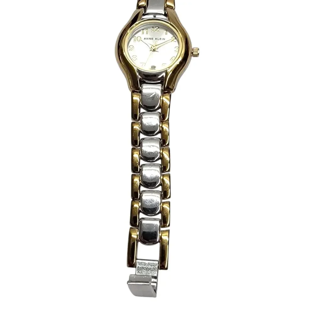 Anne Klein Womens Watch Two Tone Silver Gold Date Window Analog Quartz Battery